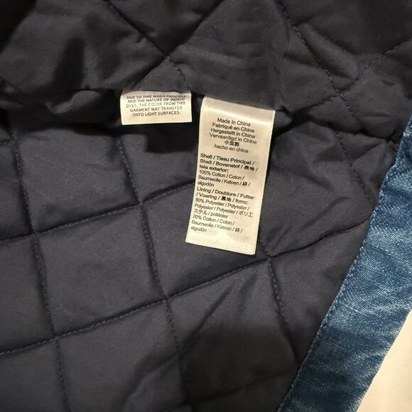 NWT J.Crew Cropped Denim Puffer Jacket Size XL - Picture 7 of 8